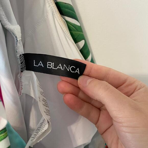 La Blanca Size 14 Women One Piece Tropicalia Off Shoulder Mio Swimsuit - Picture 5 of 6